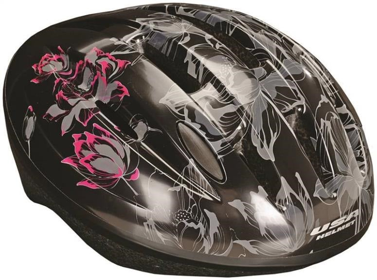 Kent 97537 Bicycle Helmet For Adult, Black With Lotus Flower