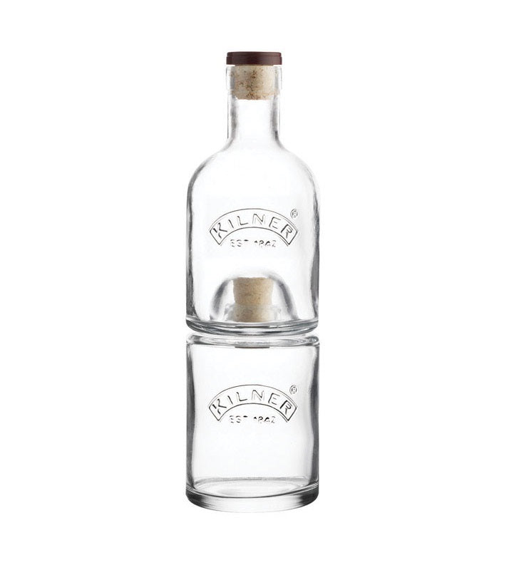 Kilner 0025.838 Stackable Bottle Set, Glass, Clear, 12 Oz