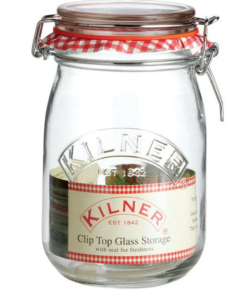 Kilner 0025491 Round Clip Top Storage Jar, 34 Oz