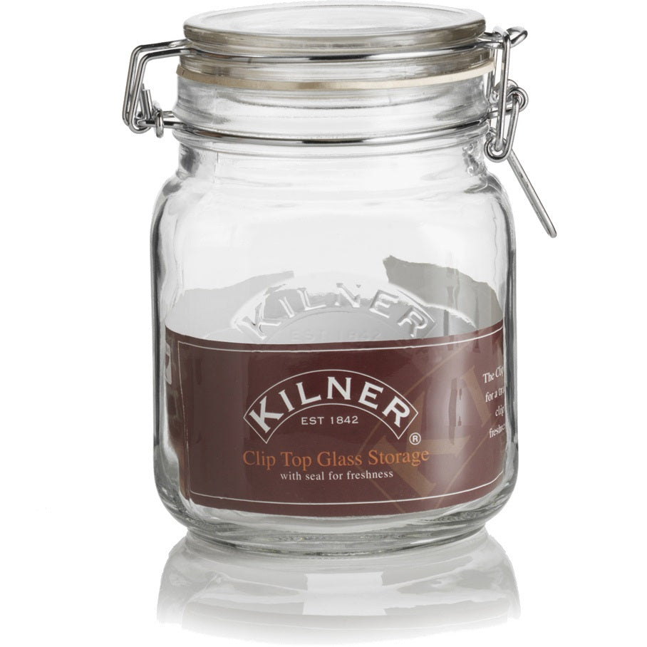 Kilner 25511 Square Clip Top Storage Jar, 34 Oz