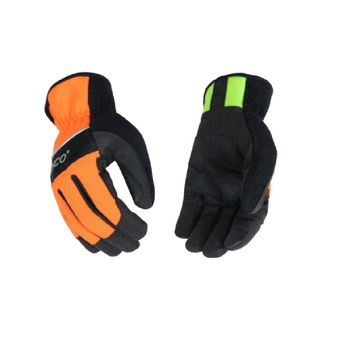 Kinco 2012HV-M Hi-Vis Unlined Driver Easy-On Gloves, Medium