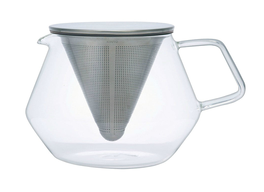 Kinto 21681 Carat Glass Teapot Infuser with Stainless Steel Lid, 29 Oz