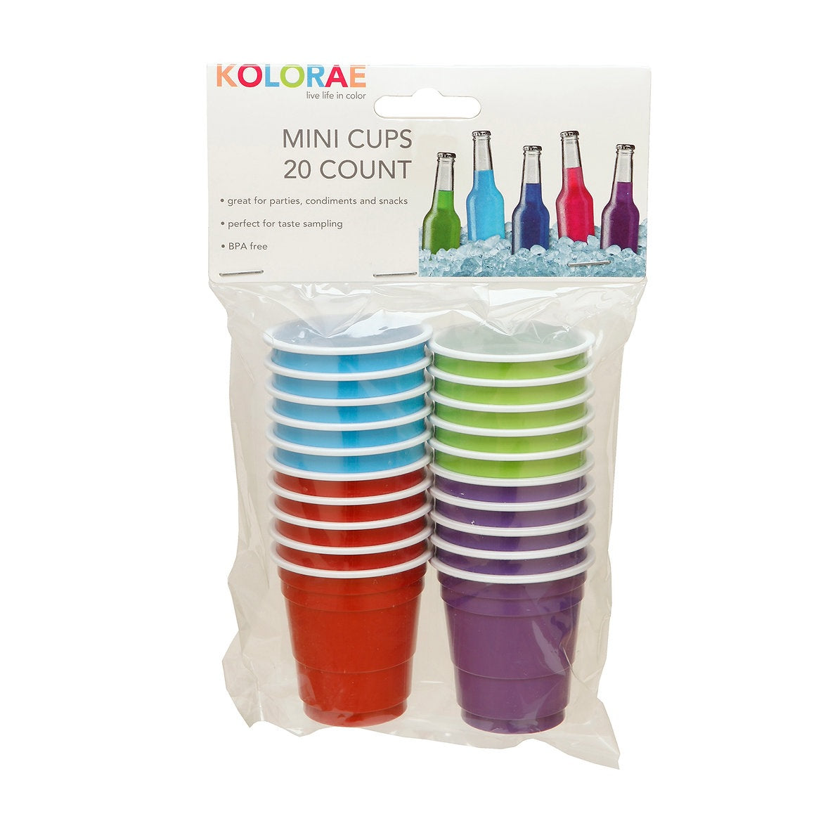 Kolorae KOL-0247 Disposable Shot Glass, Assorted Color, Polypropylene