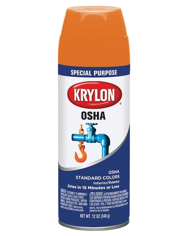 Krylon K02410 OSHA Color Spray Paint, 12 Oz, Orange