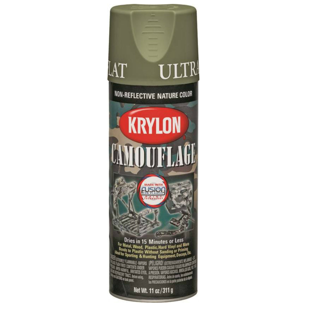 Krylon K04296077 Camouflage Spray Paint, Woodland Light Green, 11 Oz