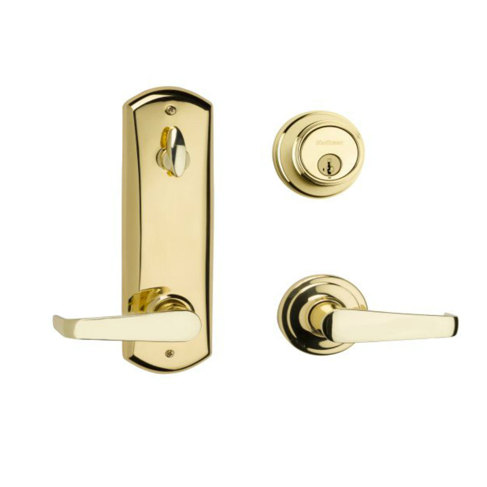 Kwikset 508KNL-3 Kingston Interconnected Passage Door Lock, Bright Brass