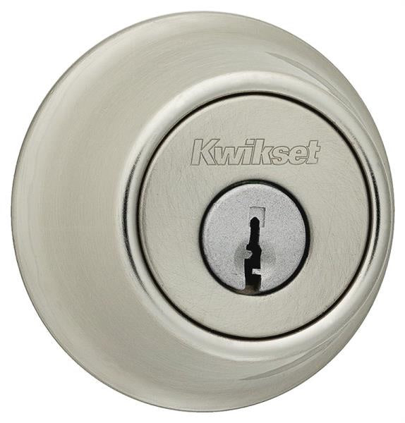 Kwikset 66015RCLRCSK3BX 660 Signature Single Cylinder Dead Bolt, Satin Nickel