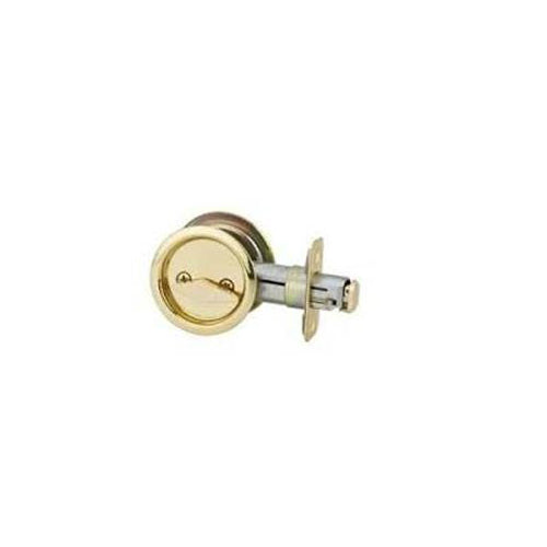 Kwikset 93340-023 Round Passage Pocket Door Lock, Polished Brass