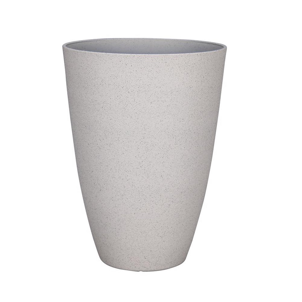 L&G Solutions PVC2016SWI Speckle Round Tall Planter, White