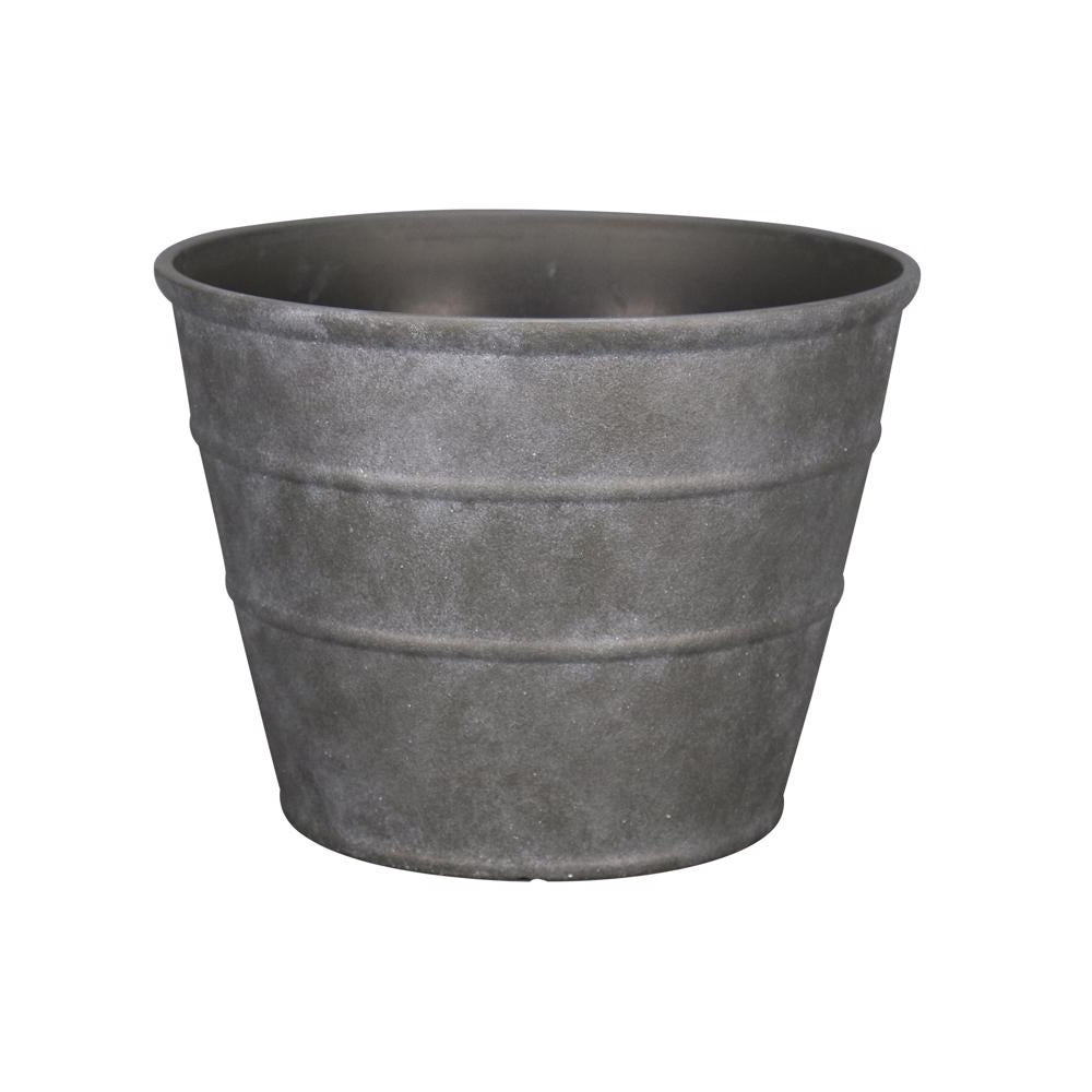 L&G Solutions PVF5116TCI Hamilton Round Planter, Charcoal