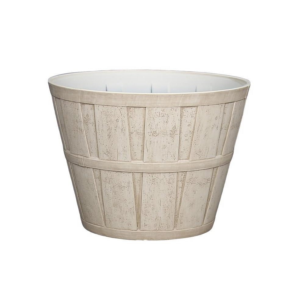 L&G Solutions PVF7612TOI Peach Round Planter, White, Polyresin