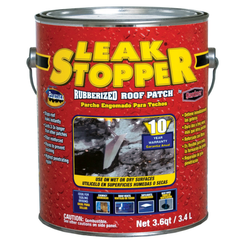Leak Stopper 0311-GA Rubberized Roof Patch, 3.6 Quart