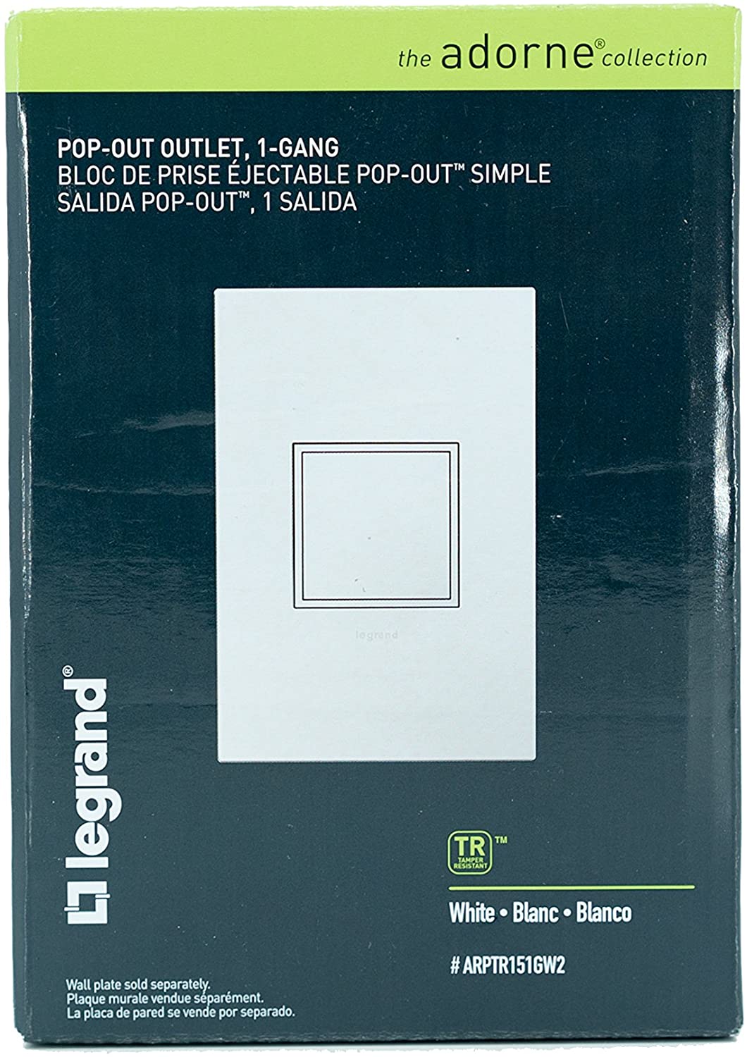 Legrand ARPTR151GW2 Adorne Triplex Pop-Out Outlet, White, 15 Amp