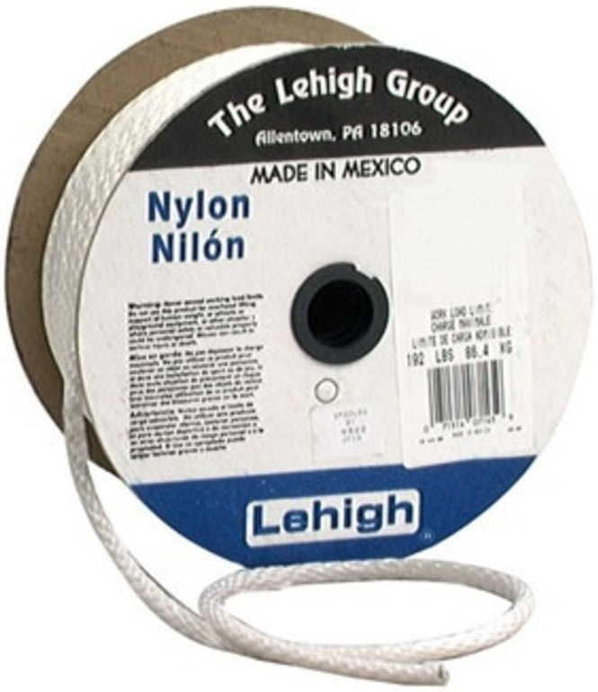 Lehigh SNR1630 Solid Braided Rope, White, 1/2" x 300'