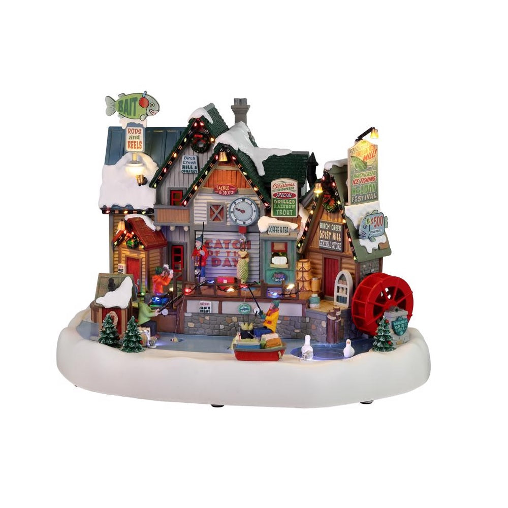 Lemax 25862 Birch Creek Ice Fishing Festival Christmas Village, Multicolored