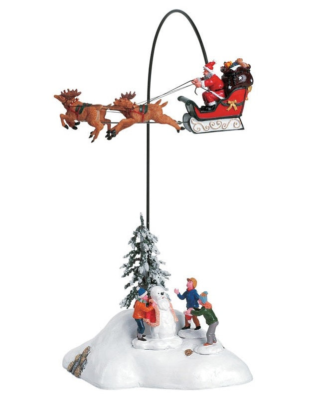 Lemax 54353 Christmas Flying Santa Village Accessory, Resin, Multicolored