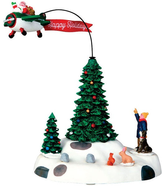 Lemax 54925 Santa in an Airplane Porcelain Christmas Village Accessory