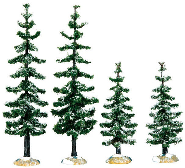 Lemax 64110 Christmas Blue Spruce Trees Village Accessory, Porcelain