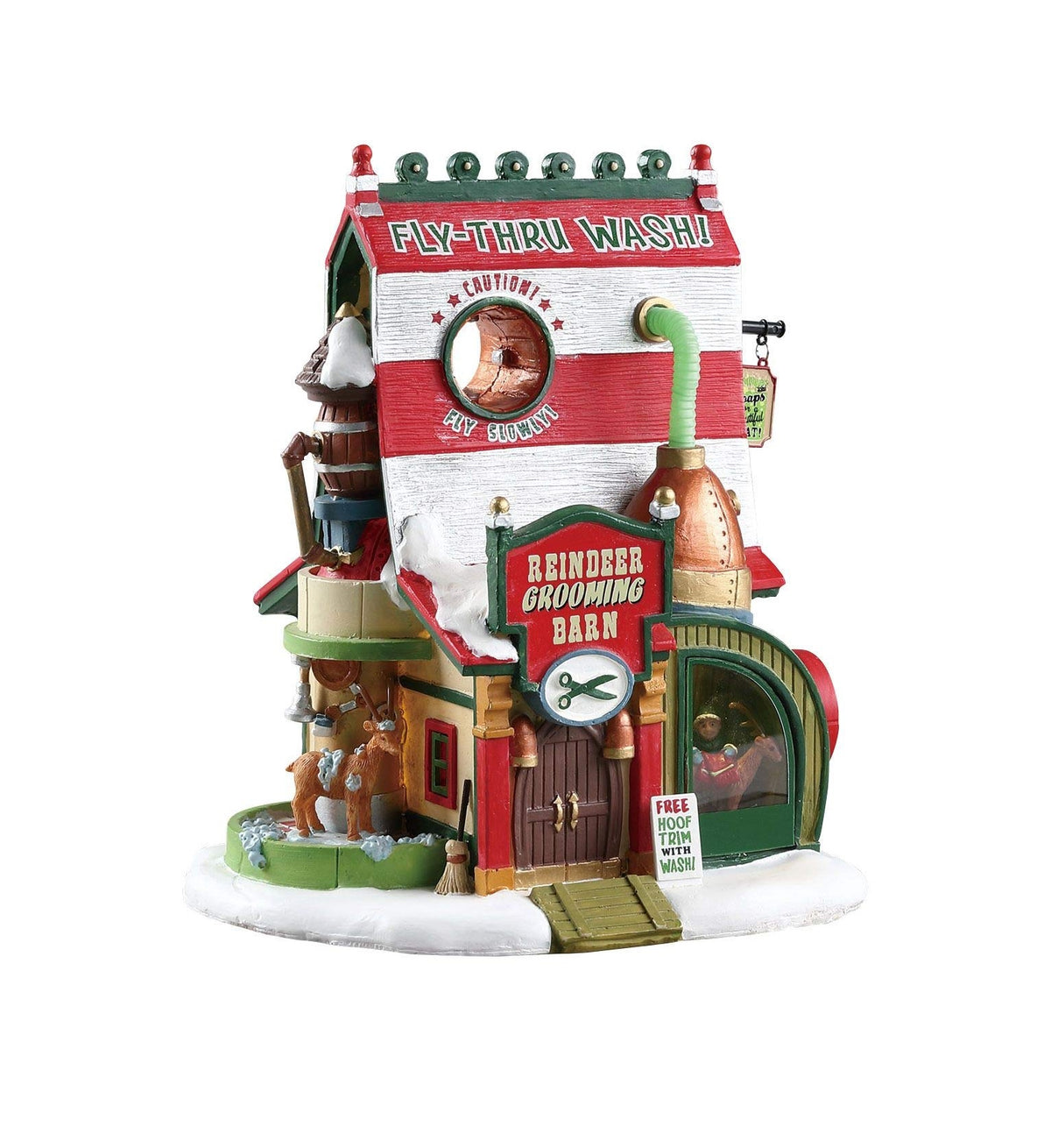 Lemax 75293 Reindeer Grooming Barn Christmas Village Building, Multicolored