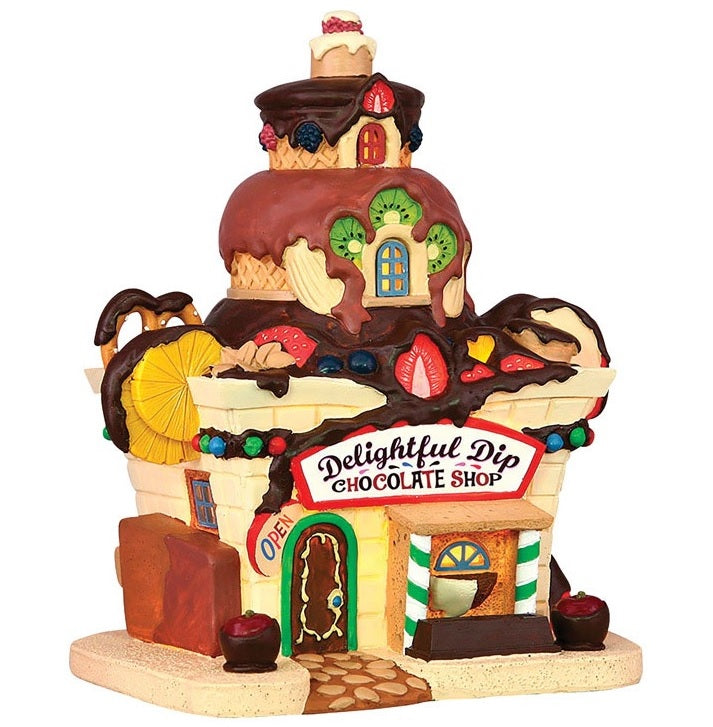 Lemax 85382 Delightful Dip Christmas Chocolate Shop, Multicolored