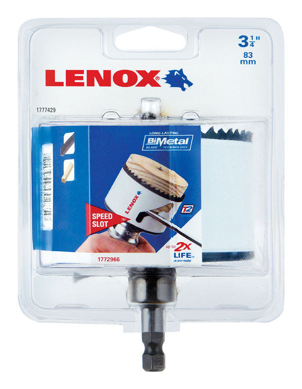 Lenox 1772966 Speed Slot Bi-Metal Hole Saw, 3-1/4 in