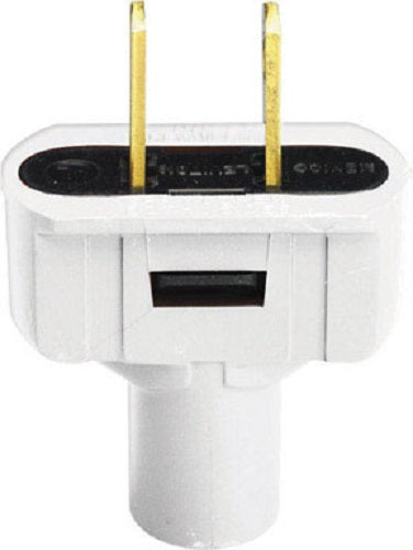 Leviton 001-48643-00W Short Flat Plug, 15Amp, White