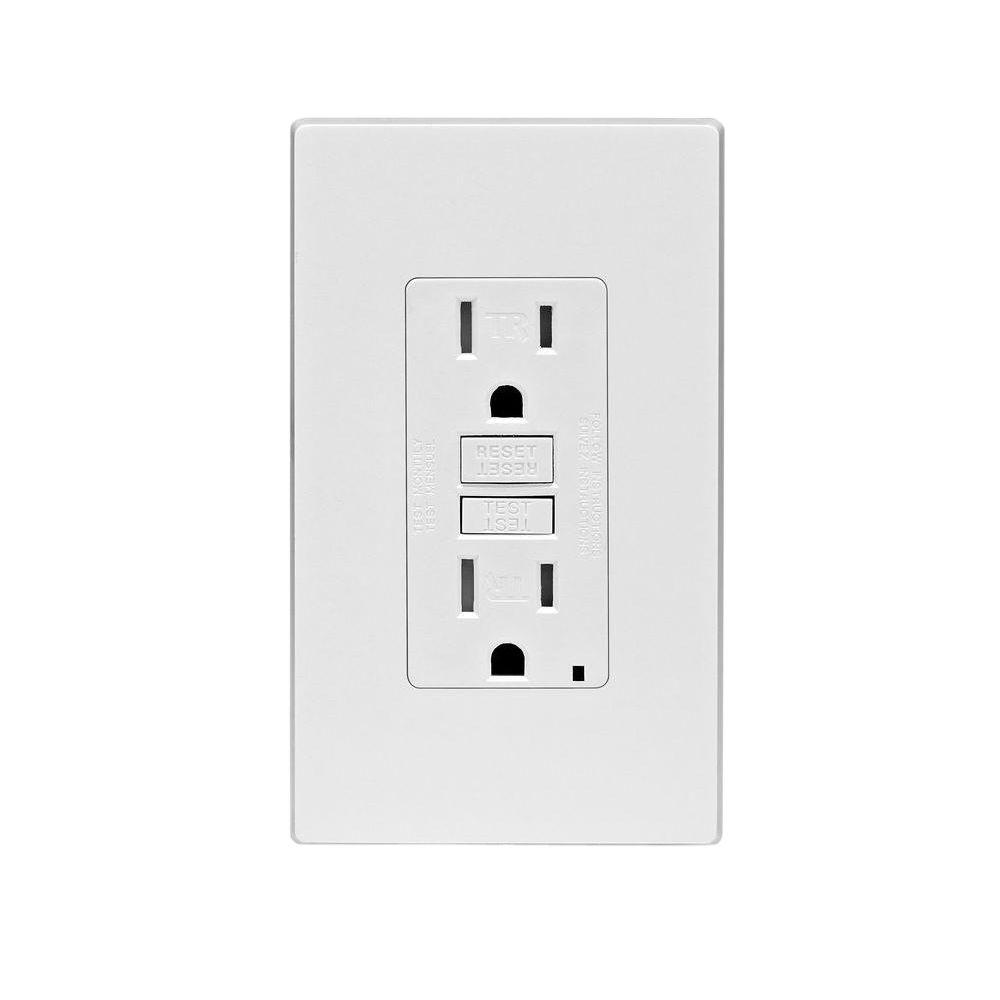 Leviton GFTR1-03W GFCI Receptacle, 15 amps, 125 volts, 3 Piece