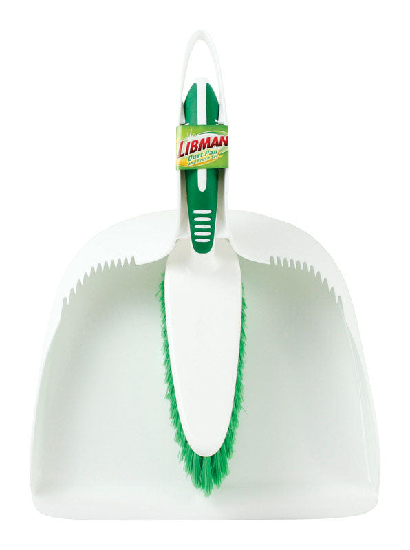 Libman 95 Dustpan and Brush Set, White, 9.75"