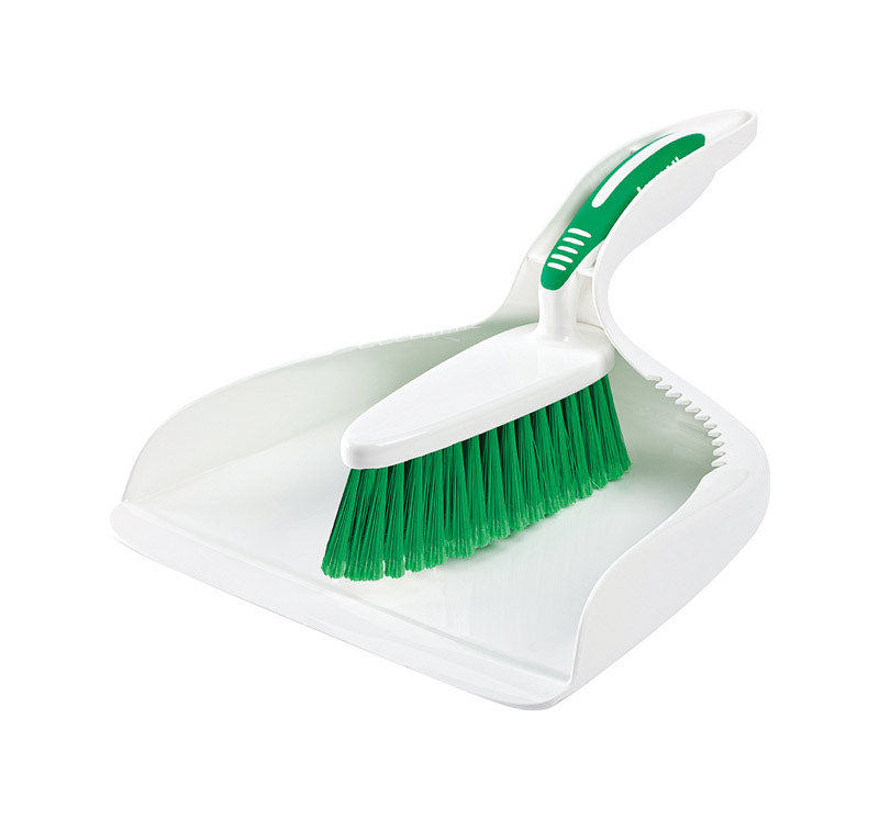 Libman 95 Dustpan and Brush Set, White, 9.75"