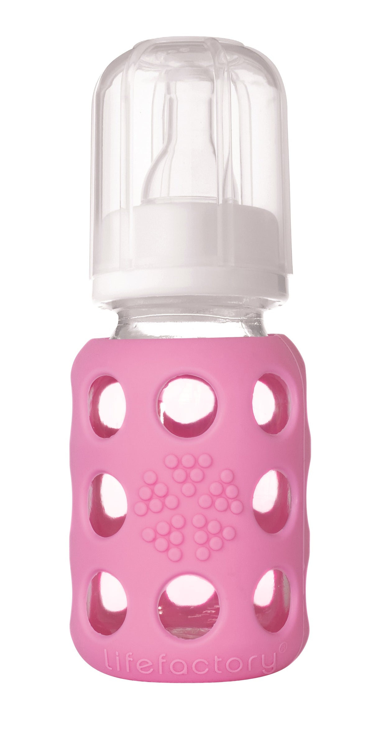 Lifefactory 110003 Baby Glass Water Bottle, Pink, 4 Oz