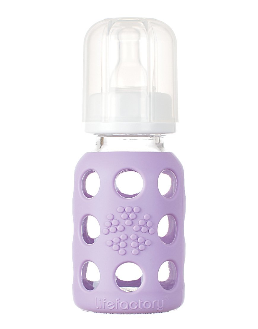 Lifefactory 110050 Baby Glass Water Bottle, Lilac, 4 Oz