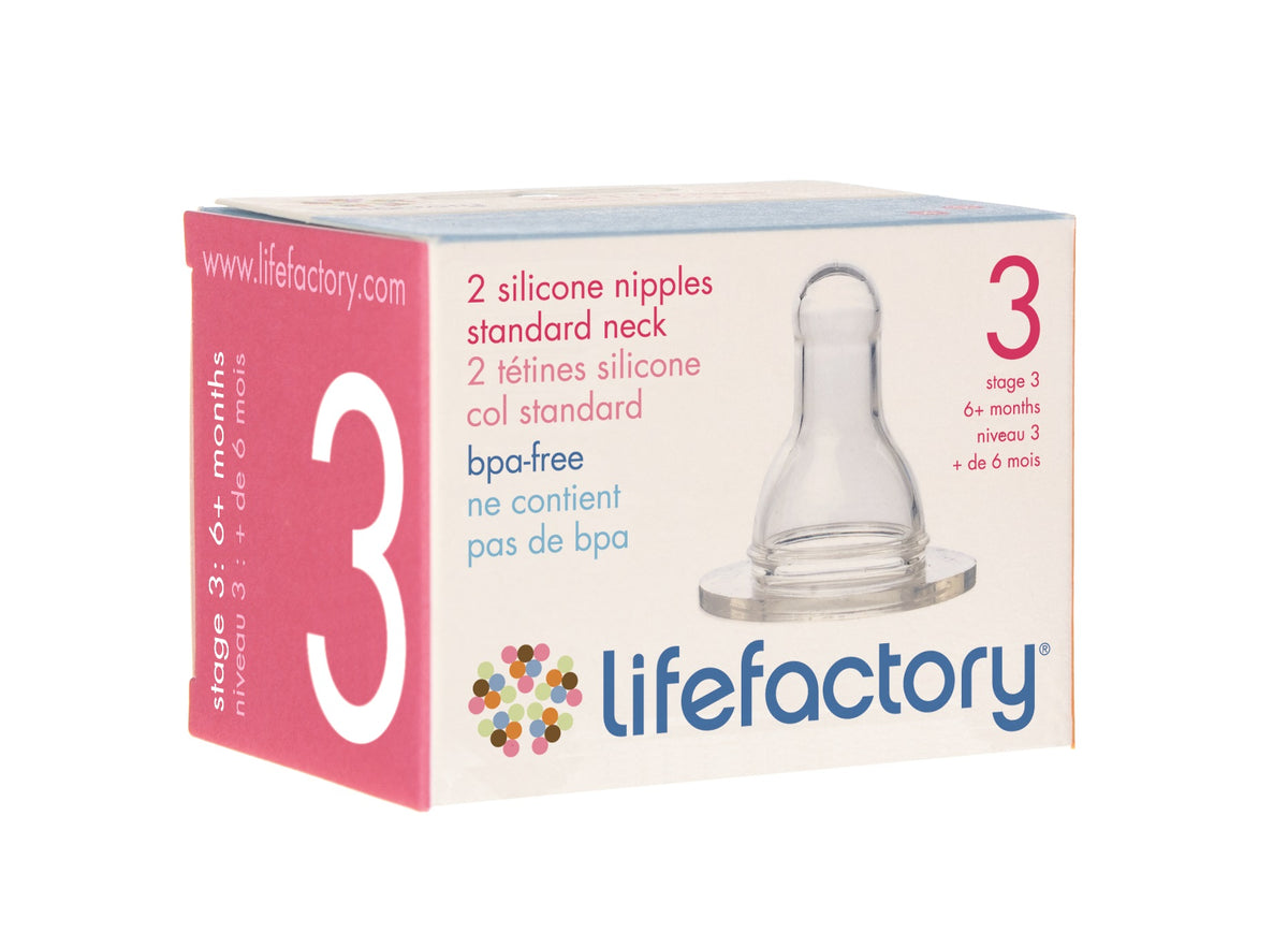 Lifefactory 111003 Stage 3 Nipple (6 Plus Months), Clear, Pack/2