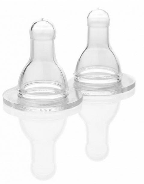 Lifefactory 111004 Stage 1 Nipples (0-3 months), Clear, Pack/2