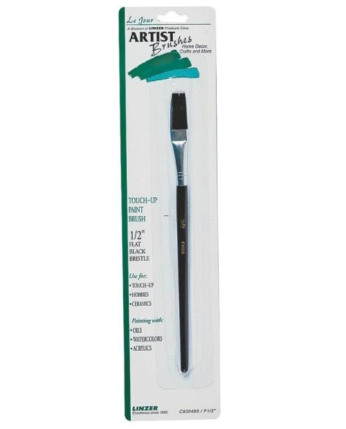 Linzer C9304-5 Flat Black Bristle Touch-Up Brush, 1/2"