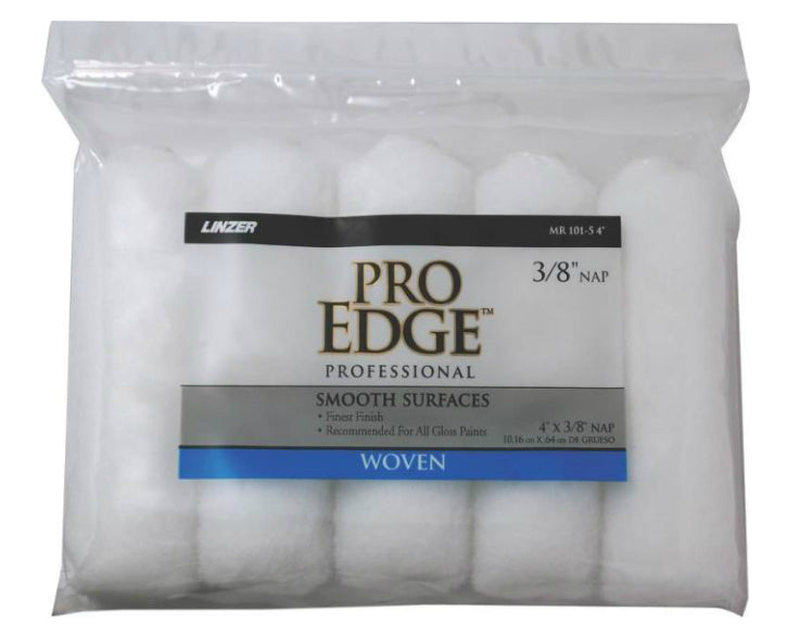 Linzer MR 101-5 4IN Pro Edge Mini Woven Roller Cover Set, 4" X 3/8" NAP