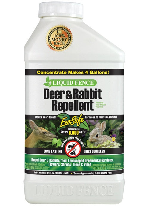 Liquid Fence HG-71106 Deer & Rabbit Repellent Concentrate, 32 oz