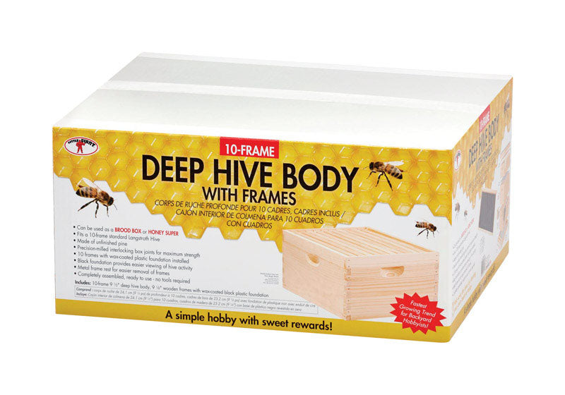 Little Giant DEEPBOX10 10-Frame Deep Hive Body For Bees, 9.5"