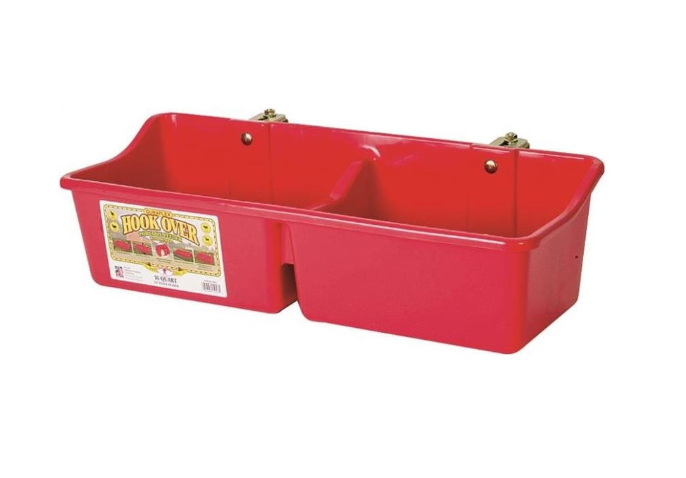 Little Giant HFP24DRED Portable Feeder with Divider and Brackets, 16 quart