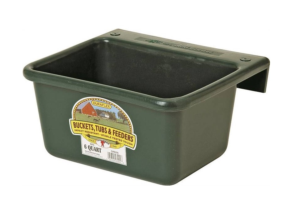 Little Giant MF6GREEN Mini Feeder,  Tough, Duraflex Plastic, 6 Quart