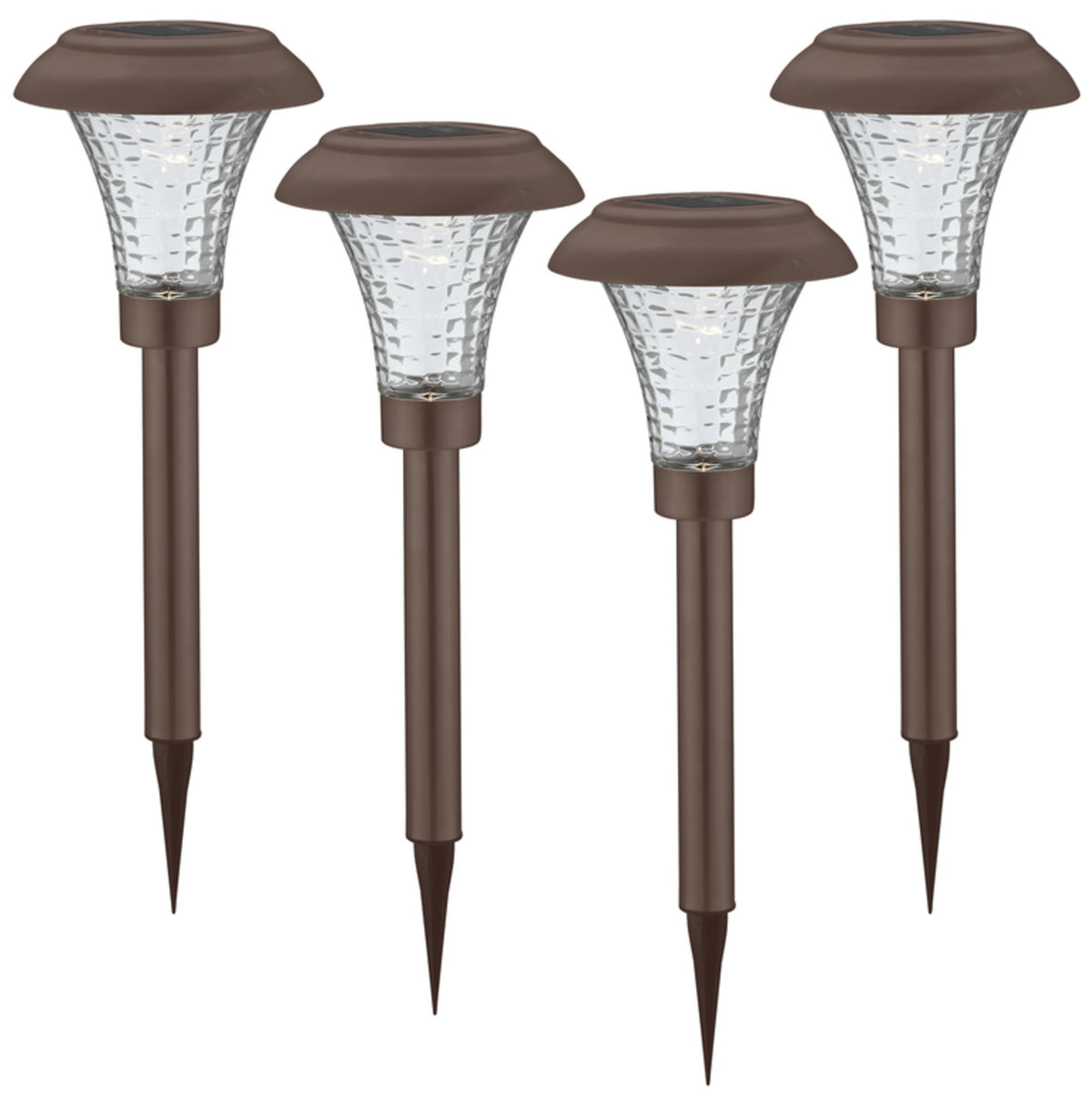 Living Accents 60029-B 4PK Solar Powered Pathway Light, Bronze