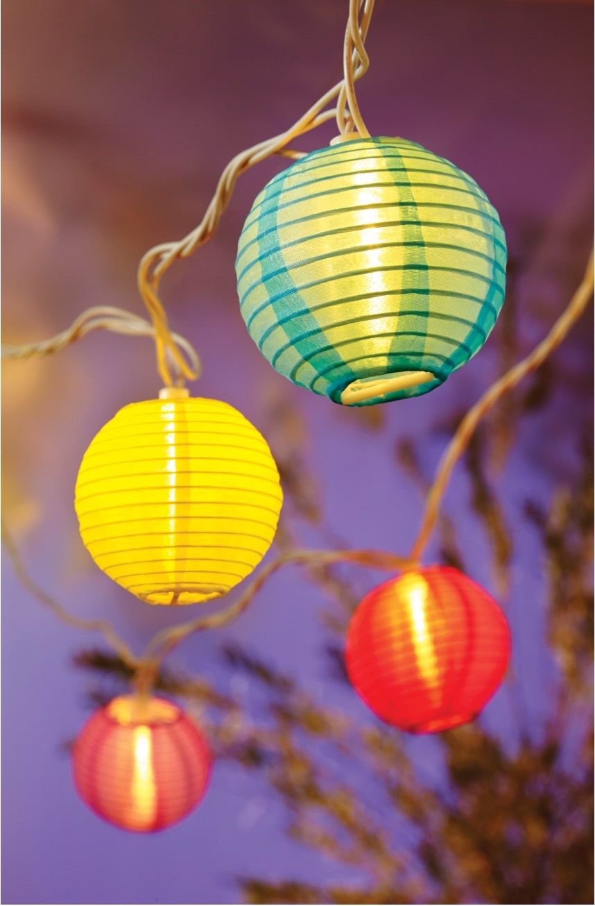 Living Accents 624FV11C Round Color Lanterns Light Set, 10 Lights, 7.5'