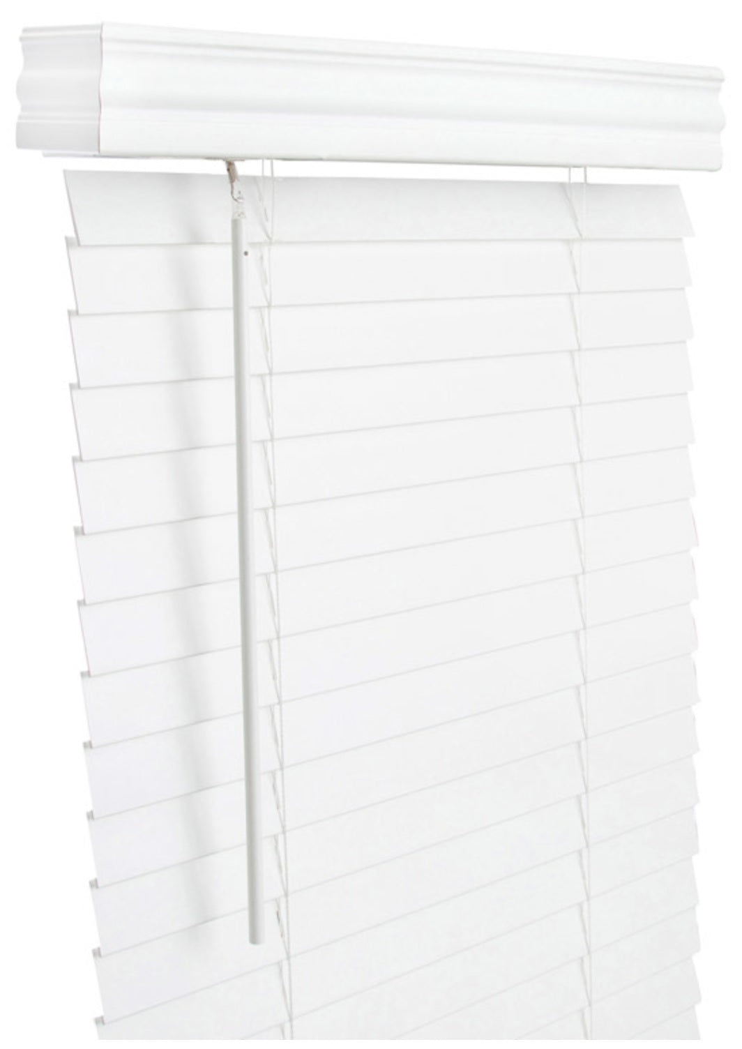 Living Accents FAX3260WH Horizontal Mini-Blinds, Faux Wood, White, 60" x 32"