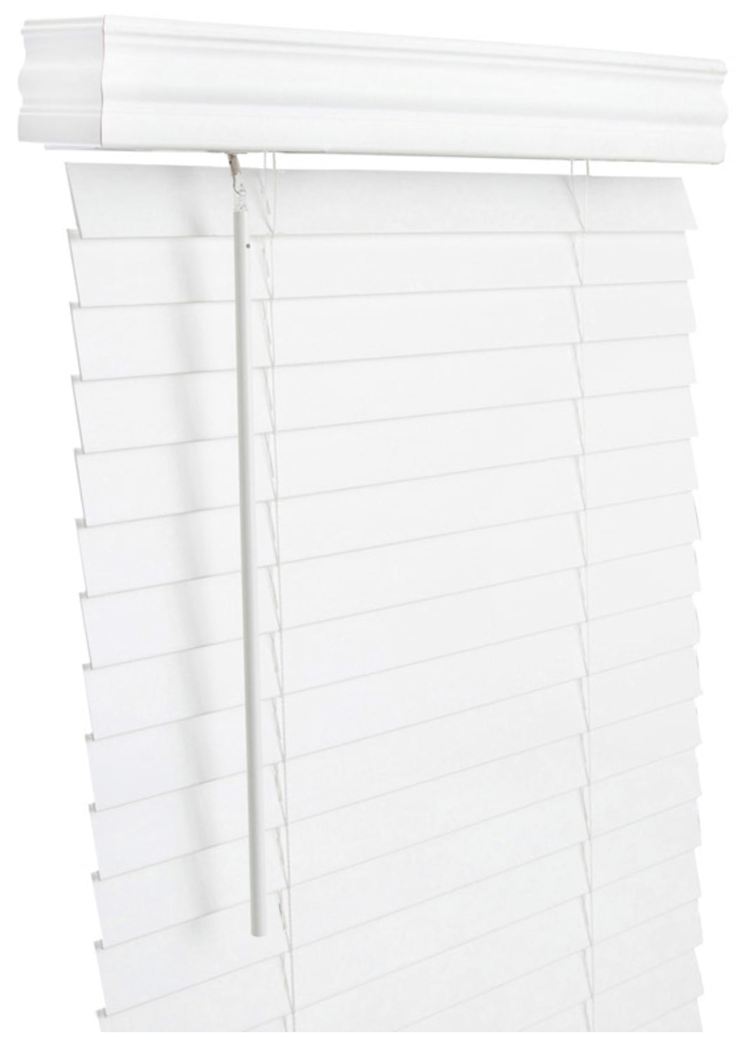 Living Accents FAX3960WH Horizontal Mini-Blinds, Faux Wood, White, 39" x 60"