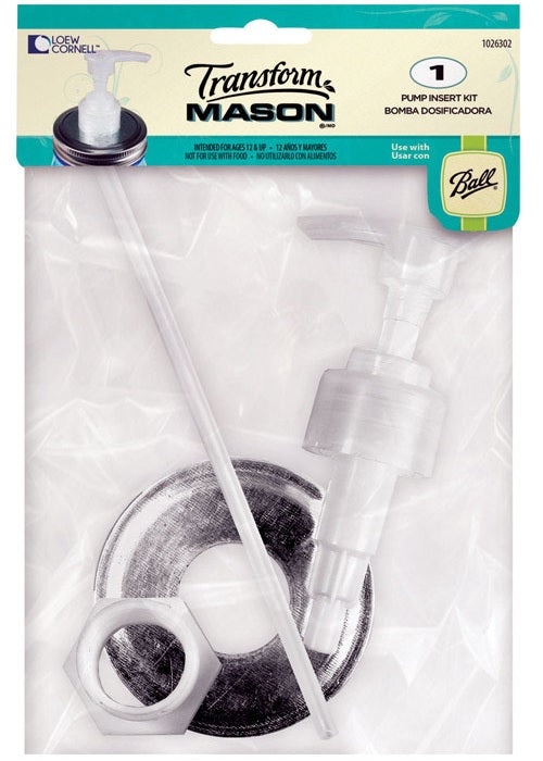 Loew-Cornell 8924121880 Transform Mason Regular Mouth Jar Soap Pump Lid