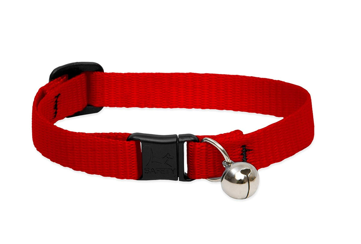 Lupine 22527 Adjustable Neck Cat Collar With Bell, 8"-12", Red