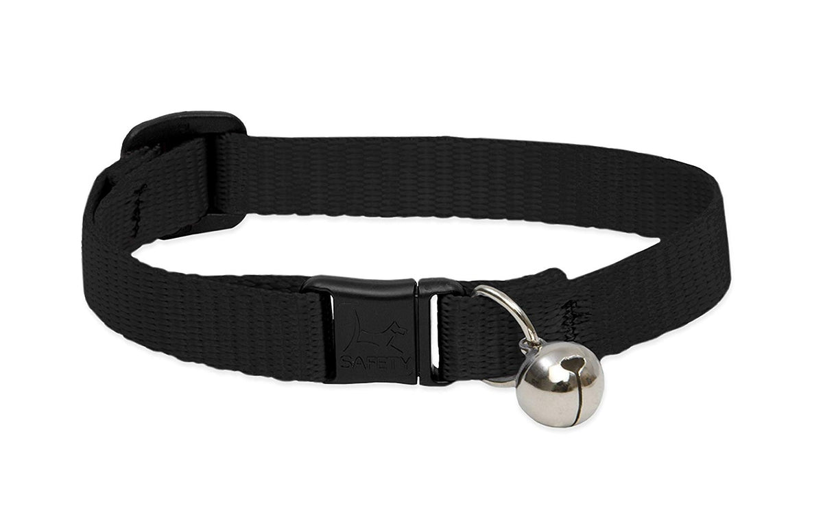 Lupine 27527 Adjustable Neck Cat Collar With Bell, 8"-12", Black