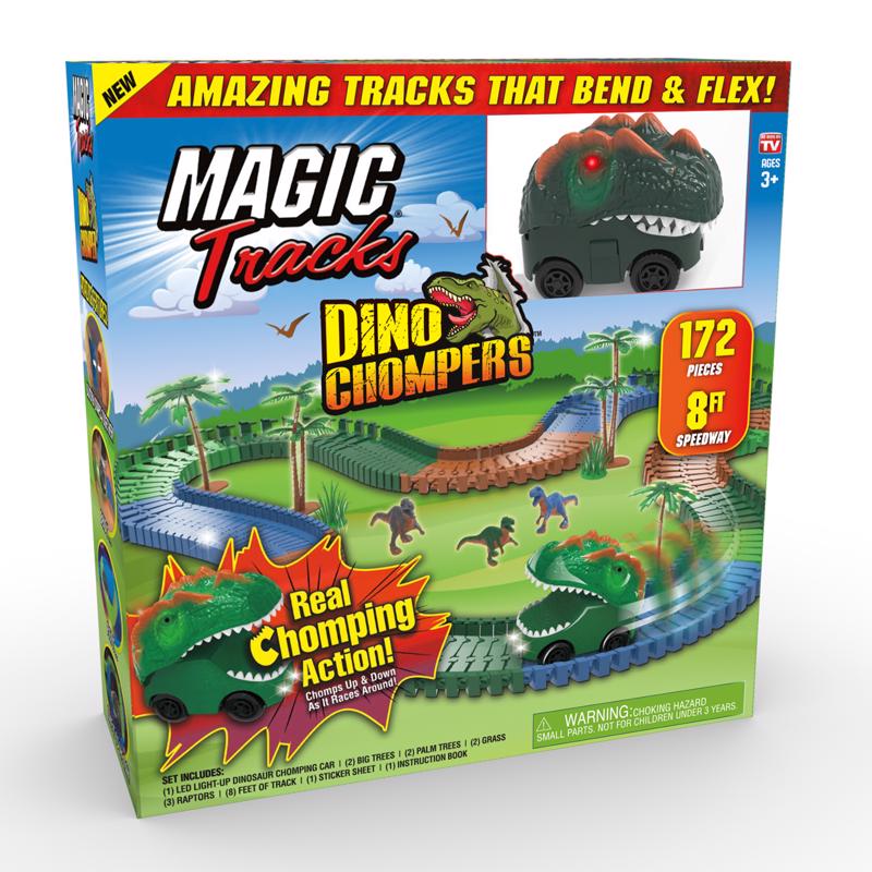 Magic Tracks MTD-MC12/3 Track Dino Chomper, Assorted Colors, 172 Pieces