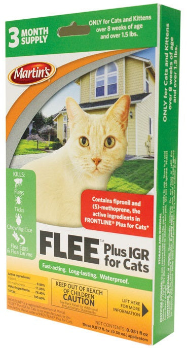 Martin's 82002486 Flee Plus IGR for Cats, 0.051 oz