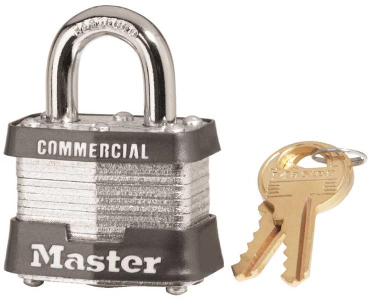 Master Lock 3KA3202 Laminated Padlock, Steel, 9/32" x 3/4" X 5/8"