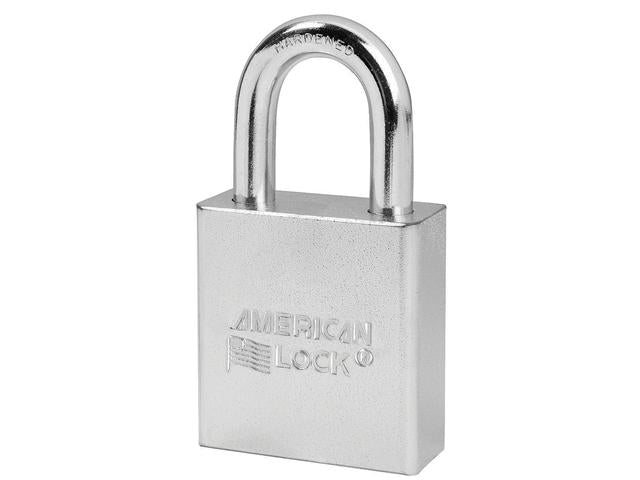 Master Lock A5200D Padlock Chrome Plated, Solid Steel, 1-1/8"
